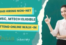 Non-NET Project Vacancy at NIAB - MSc, MTech Apply & Attend Online Walk-In
