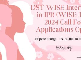 DST-WISE Internship IPR 2024 nEW