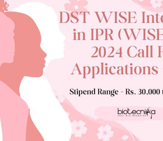 DST-WISE Internship IPR 2024 nEW