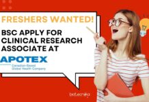 Freshers Clinical Research Jobs at Apotex - BSc Life Sciences Apply Online