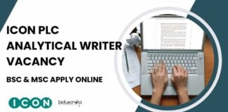 ICON plc Analytical Writer Vacancy - BSc & MSc Apply Online