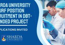 Sharda University JRF Position Recruitment In DBT-Funded Project, Applications Invited