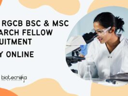 RGCB Research Vacancies Life Sciences