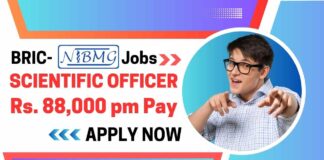 BRIC-NIBMG Scientific Officer Jobs