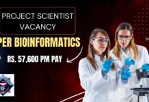 NIPER Bioinformatics Project Scientist Vacancy With Rs. 57,600 pm Pay - Apply Now