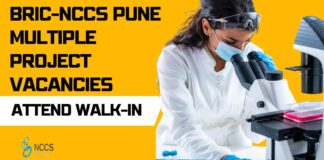 NCCS Pune Project Vacancies
