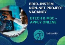 BRIC-inStem Non-NET Project Vacancy For BTech & MSc - Life Sciences Apply Online
