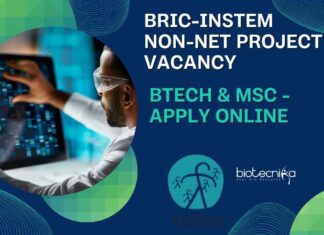 BRIC-inStem Non-NET Project Vacancy For BTech & MSc - Life Sciences Apply Online