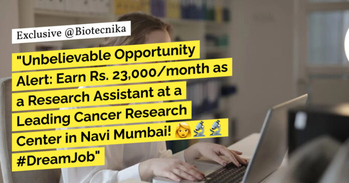 TMC-ACTREC BSc Biotech Research Job - Attend Walk-In-Interview