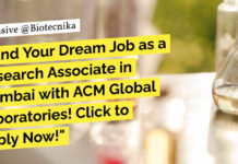 ACM Global Laboratories BSc Life Science Research Associate Job! Apply Now! ACM Global Laboratories Vacancies, BSc Life Science Apply For Research Associate Job