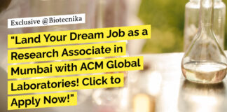 ACM Global Laboratories Vacancies, BSc Life Science Apply For Research Associate Job