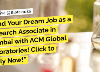 ACM Global Laboratories BSc Life Science Research Associate Job! Apply Now! ACM Global Laboratories Vacancies, BSc Life Science Apply For Research Associate Job