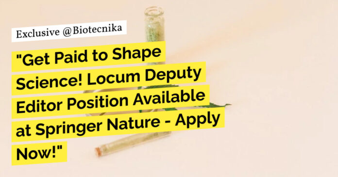 Deputy Editor Position at Springer Nature - Apply Now!