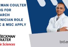 Beckman Coulter Hiring For Research Technician Role – BSc & MSc Apply Beckman Coulter Hiring For Research Technician