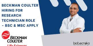 Beckman Coulter Hiring For Research Technician