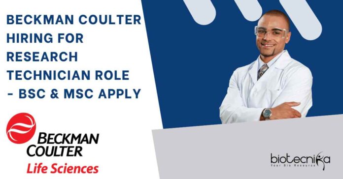 Beckman Coulter Hiring For Research Technician