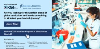 Biocon Batch 29 KGI Certificate Program in Biosciences Admissions Open NEWWW