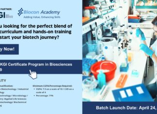 Biocon Batch 29 KGI Certificate Program in Biosciences Admissions Open NEWWW