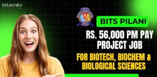 BITS Pilani Biotech Project Vacancy