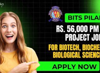 BITS Pilani Biotech Project Vacancy