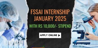 FSSAI Internship Applications Jan 2025