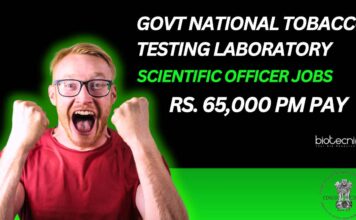 Govt Biotechnology Job Openings
