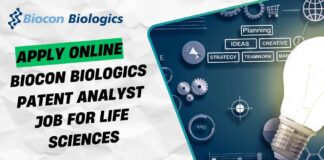 Biocon Biologics Patent Analyst Job