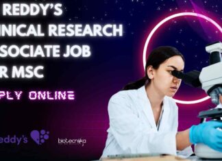 Dr Reddy's Clinical Research Associate Vacancy For MSc