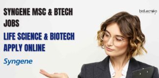 Syngene MSc & BTech Jobs