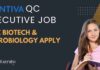 Zentiva QC Executive Job – MSc Biotech & Microbiology Apply Zentiva QC Executive Job