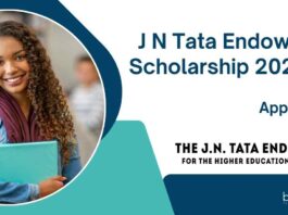 J N Tata Endowment Scholarship 2025-26