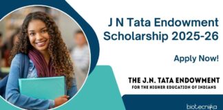 J N Tata Endowment Scholarship 2025-26