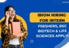 IBioM Hiring For Intern – Freshers, BSc Biotech & Life Sciences Apply! IBioM Hiring For Intern