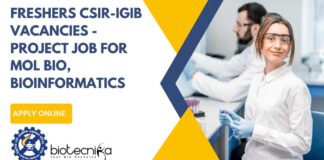 Freshers Bioinformatics Jobs at CSIR-IGIB