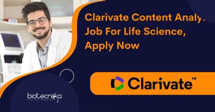 Clarivate Content Analyst Job