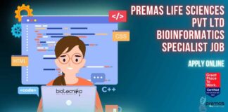 Premas Life Sciences Bioinformatics Specialist Job