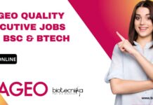 DIAGEO Quality Executive Jobs For BSc & BTech, Apply Online DIAGEO Quality Executive Jobs
