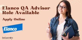 Elanco QA Advisor Role Available