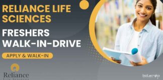 Reliance Life Sciences Freshers Walk-In-Drive