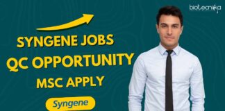 Syngene Biotechnology QC Job