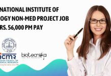 ICMR-National Institute of Virology Non Med Project Job With Rs. 56,000 pm Pay – Attend Walk-In ICMR-NIV Non Med Jobs