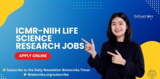 ICMR-NIIH Life Science Research Jobs