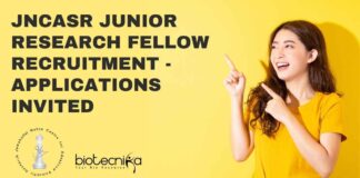 JNCASR JRF Project Vacancies
