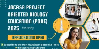 JNCASR POBE 2025 Applications Open