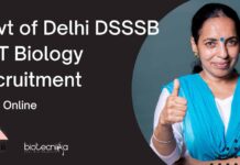 Govt of Delhi DSSSB PGT Biology Recruitment – Apply Online DSSSB PGT Biology Recruitment - Apply Online