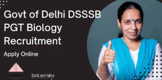 DSSSB PGT Biology Recruitment - Apply Online