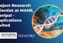 Project Research Scientist at MAHE, Manipal – Applications Invited Project Research Scientist at MAHE