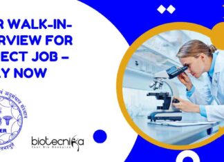 NISER Walk-In-Interview for Project Job