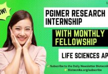 PGIMER Research Internship with Monthly Fellowship – Apply Now! PGIMER Research Internship