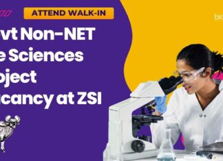 Govt Non-NET Life Sciences Project Vacancy at ZSI